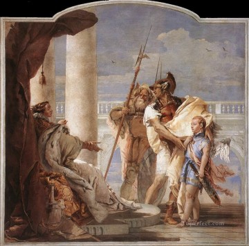 ジョバンニ・バティスタ・ティエポロ Painting - ヴィラ・ヴァルマラーナ・アエネアス アスカニウスに扮したキューピッドをディド・ジョヴァンニ・バッティスタ・ティエポロに紹介